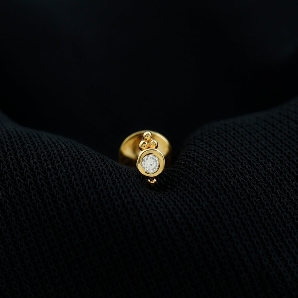 Dainty Diamond Beaded Conch Earring