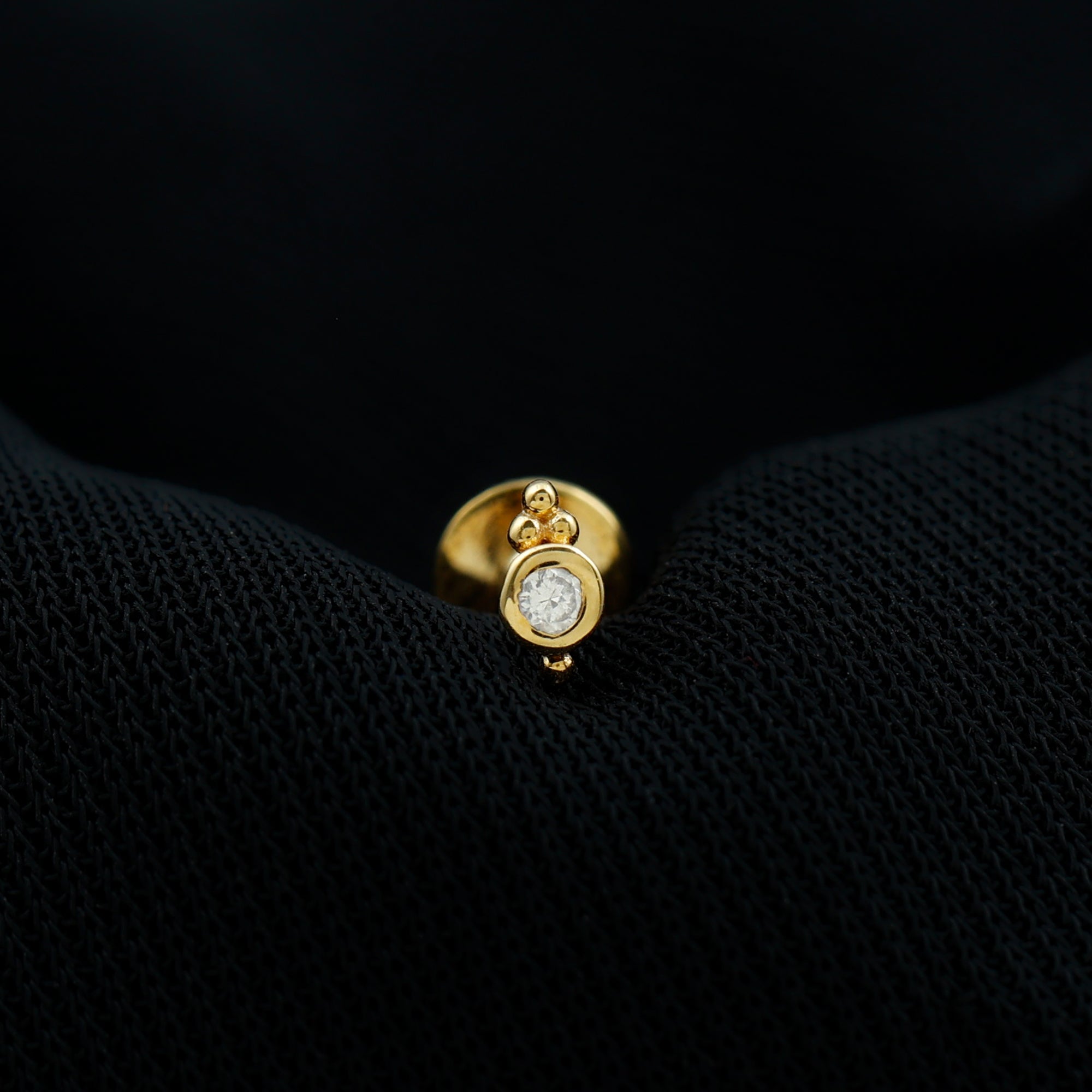 Dainty Diamond Beaded Conch Earring