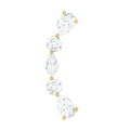 Certified Moissanite Curved Crawler Earring for Helix Piercing