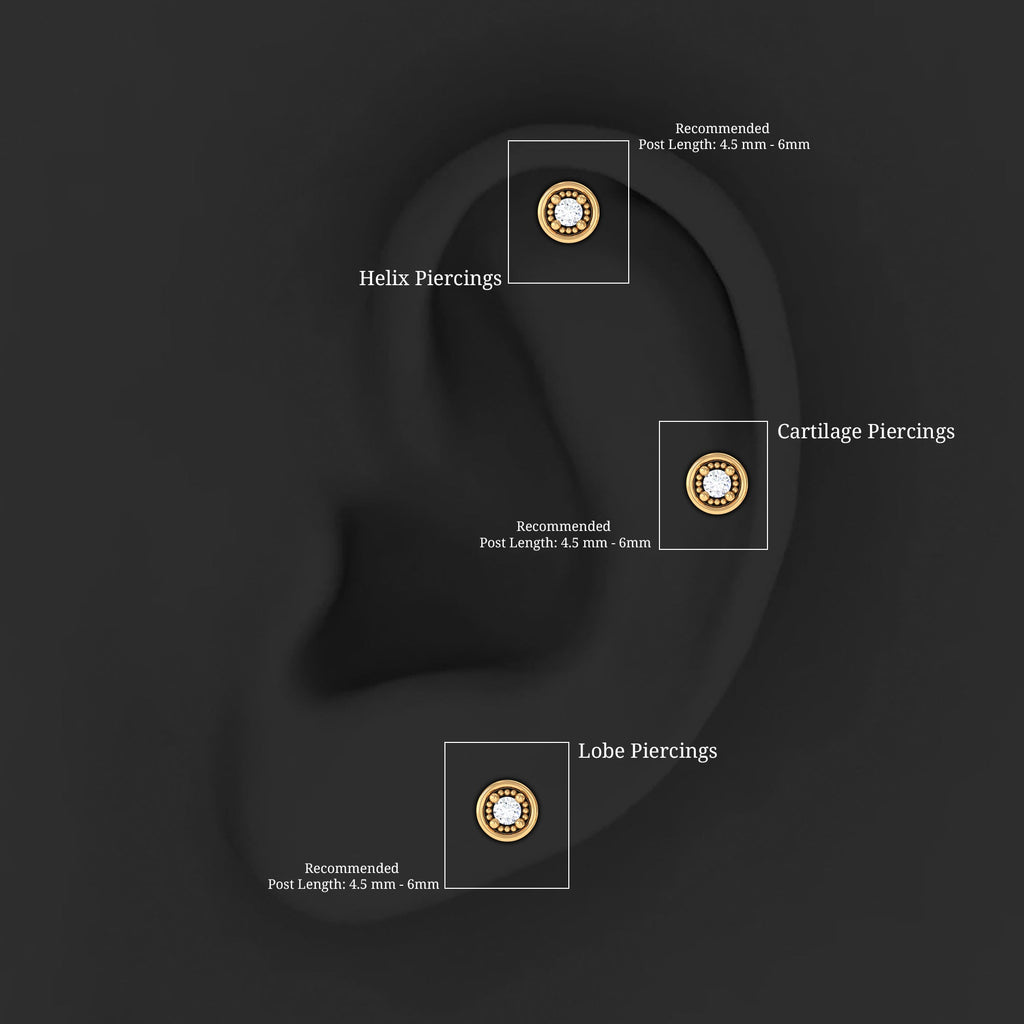 Elegant Moissanite Gold Circle Earring for Helix Piercing