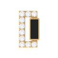 Diamond Gold Bar Tragus Earring with Black Enamel