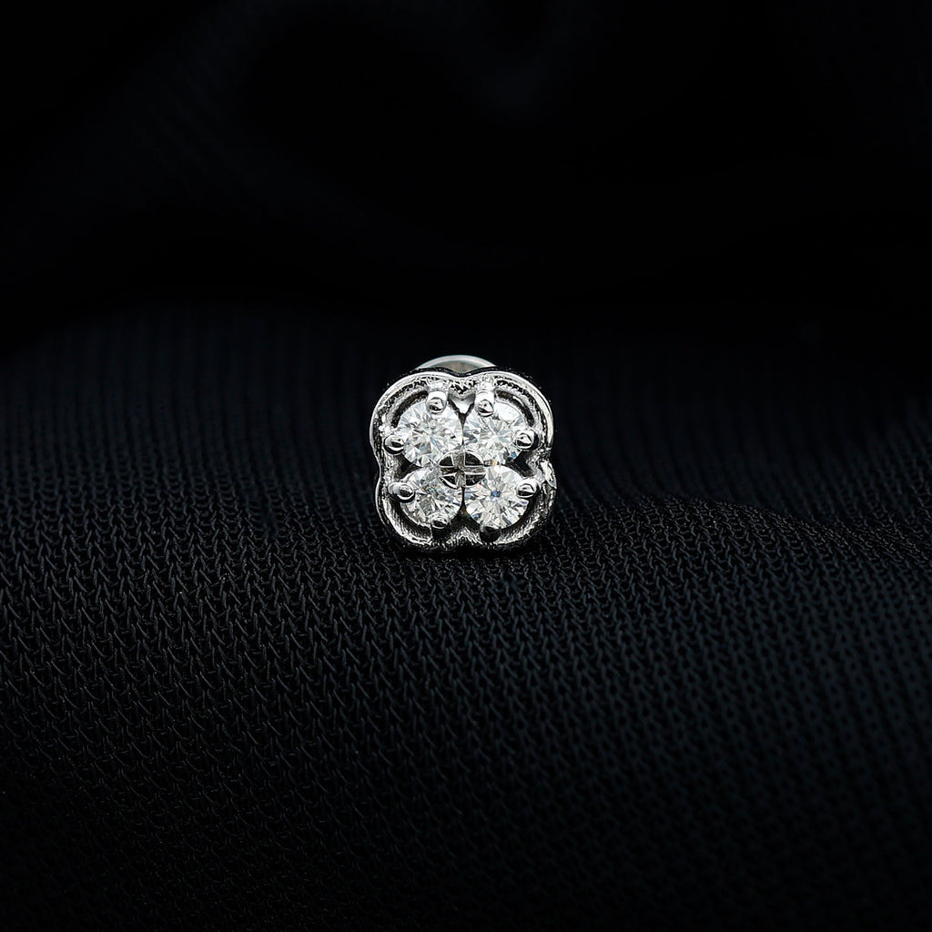 Moissanite Cluster Clover Earring for Helix Piercing