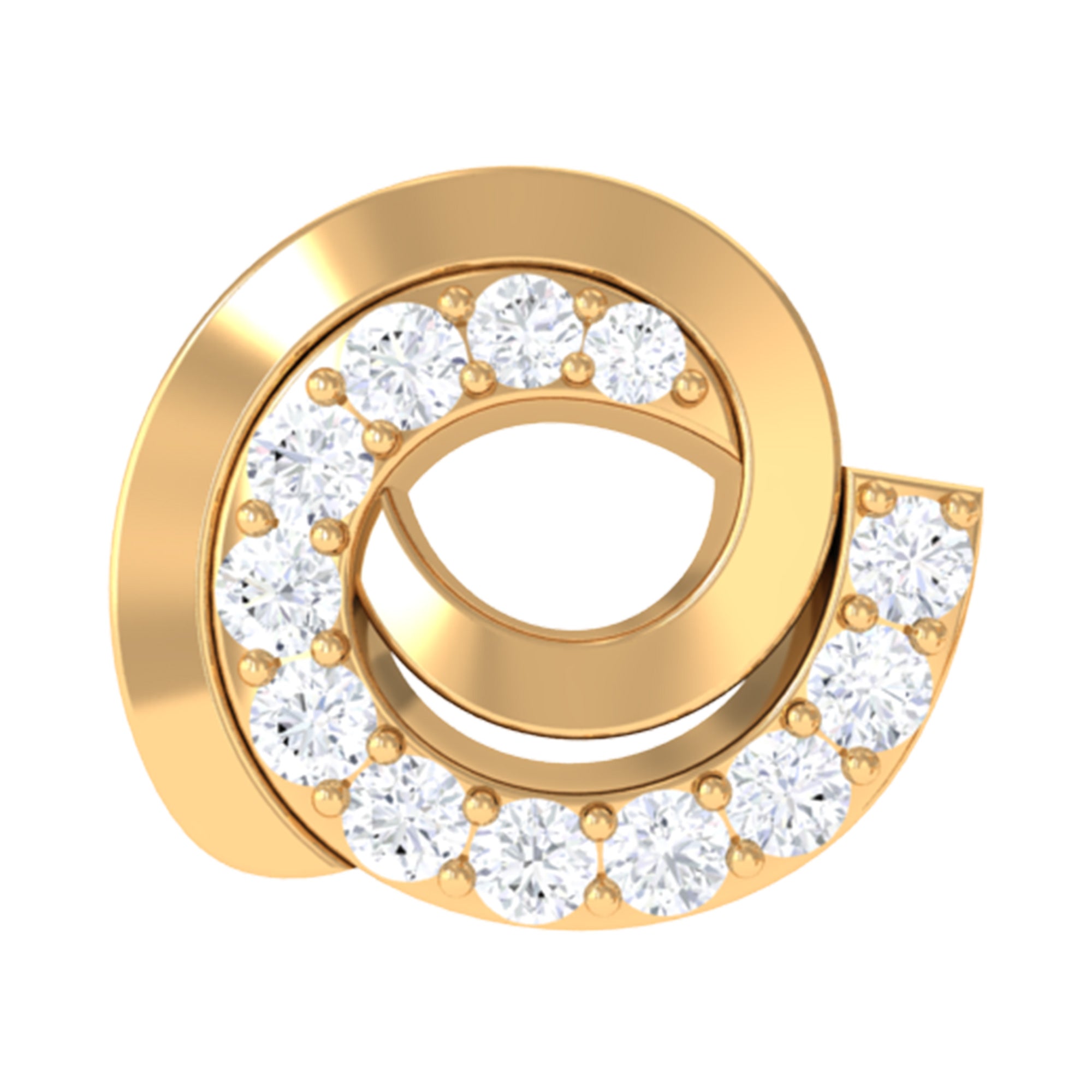 Moissanite Swirl Earring for Second Hole Piercing
