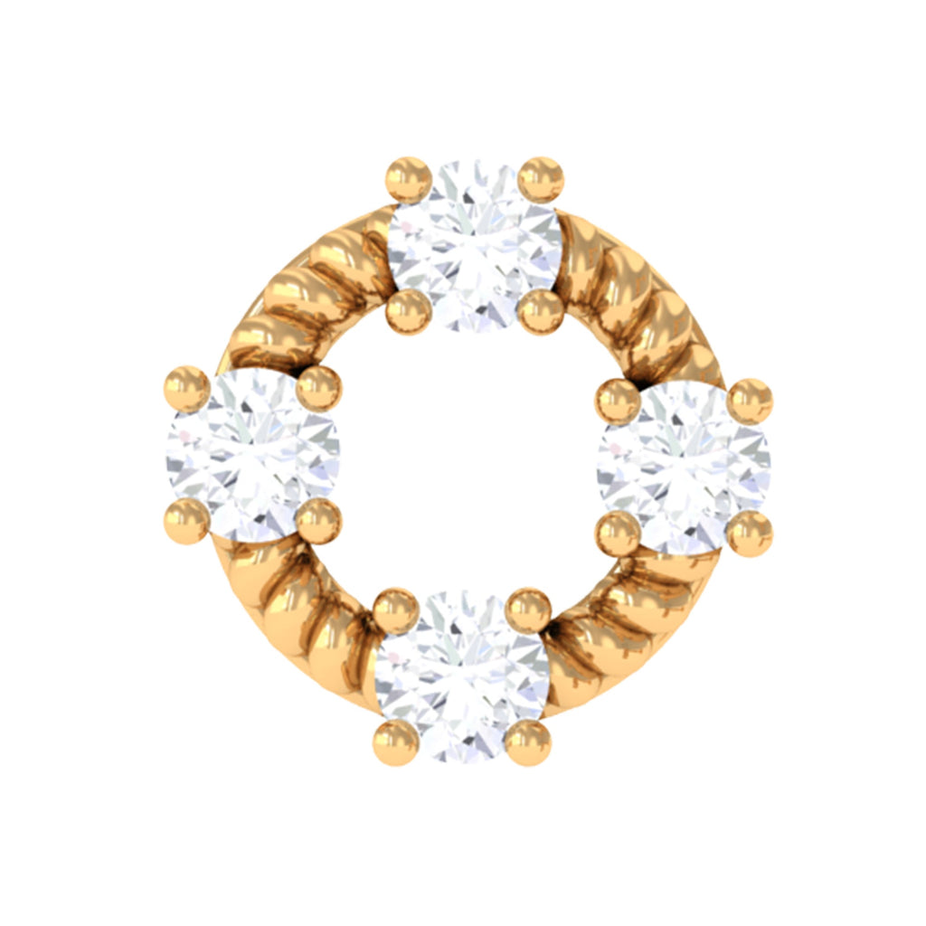 Moissanite Gold Twisted Rope Circle Earring
