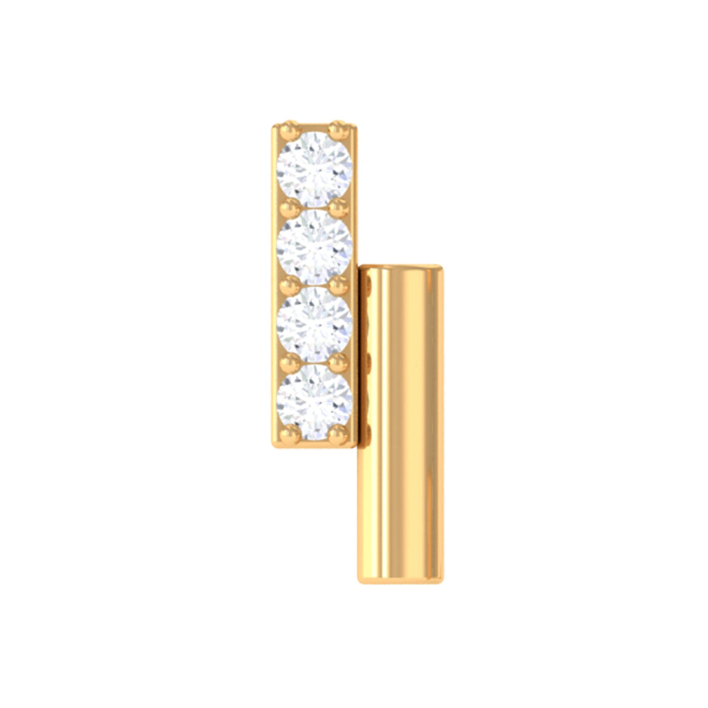 Minimalist Diamond Bar Gold Tragus Earring