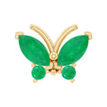 Natural Emerald Butterfly Earring for Cartilage Piercing