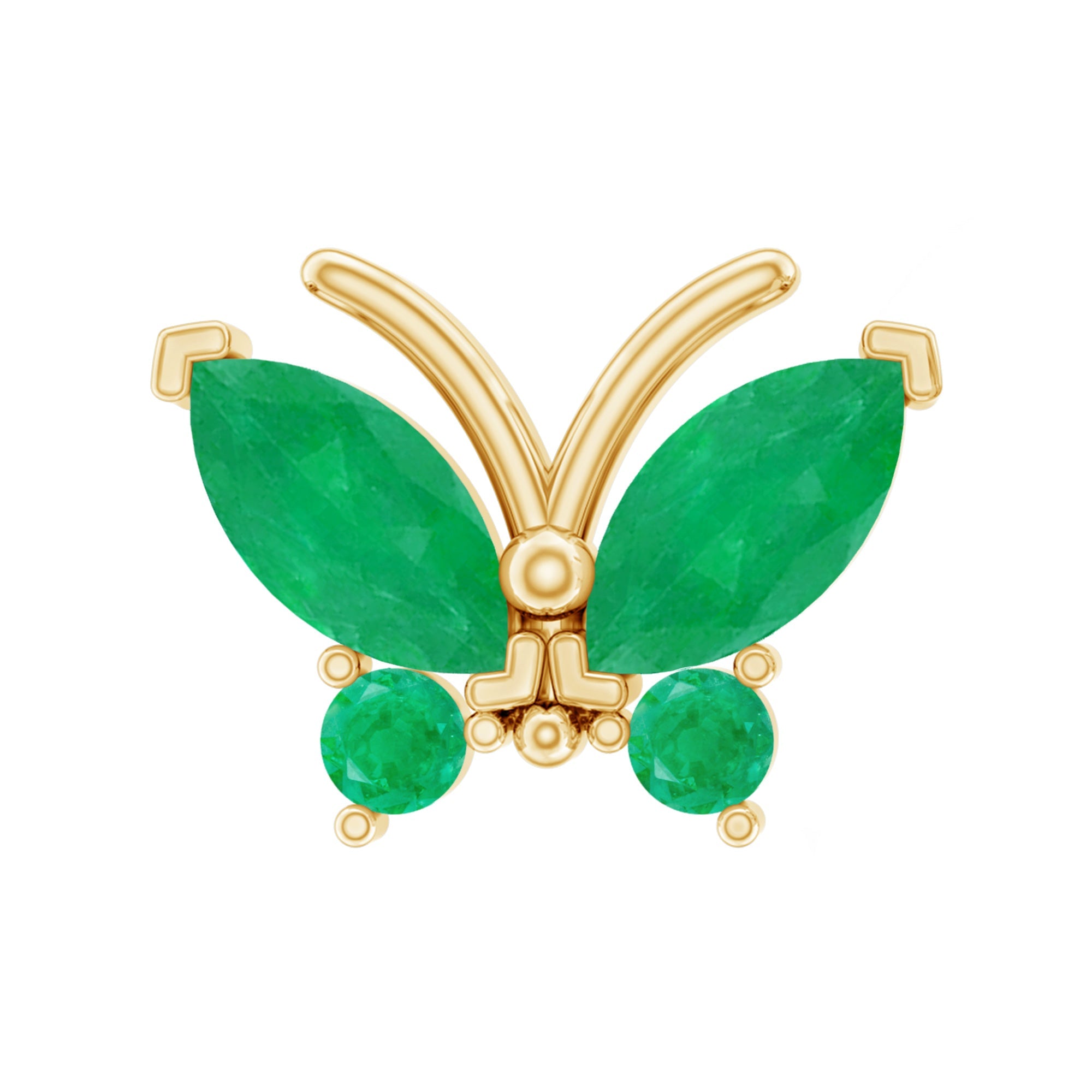 Natural Emerald Butterfly Earring for Cartilage Piercing