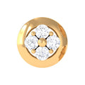 Moissanite Circle Second Hole Earring in Gold