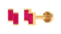 Baguette Ruby Two Stone Nose Pin