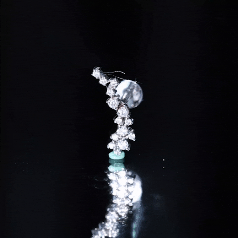 Certified Moissanite Cluster Crawler Earring For Her