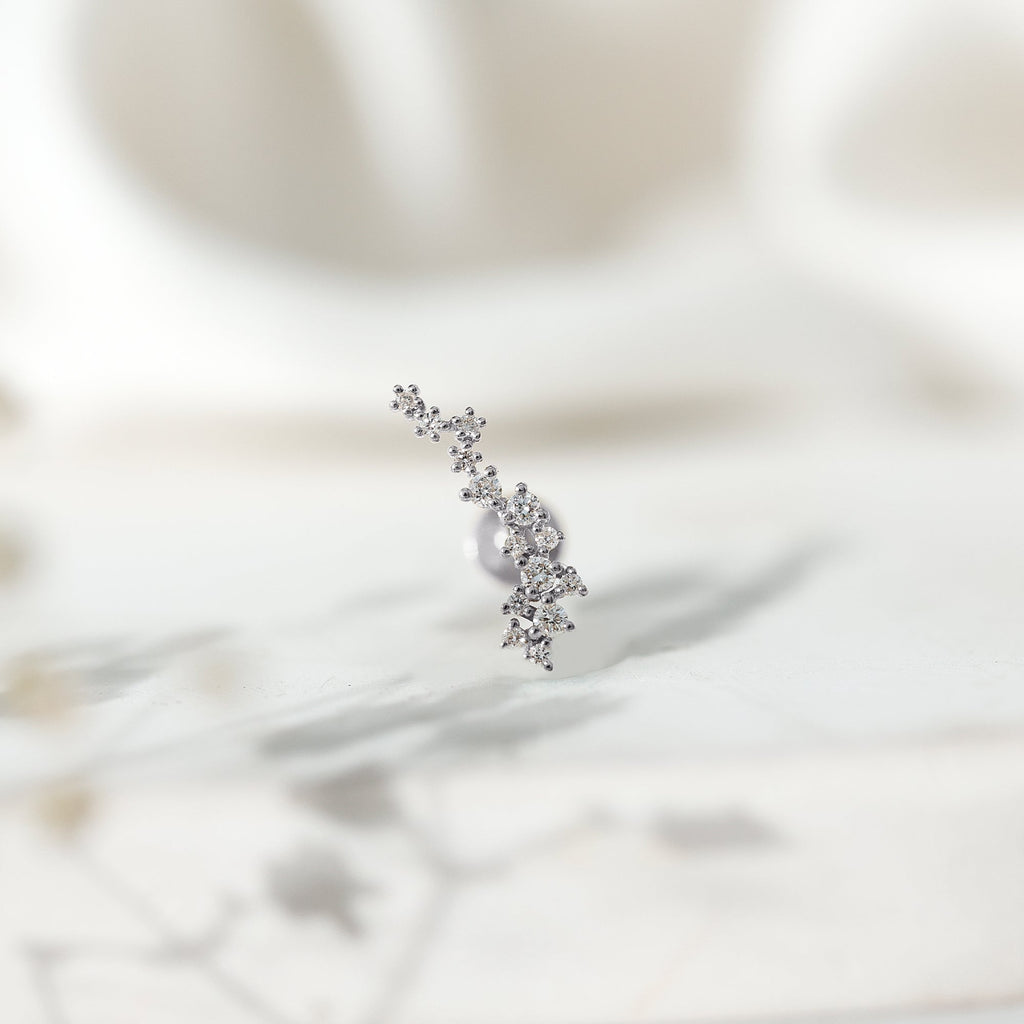 Certified Moissanite Cluster Crawler Earring For Her