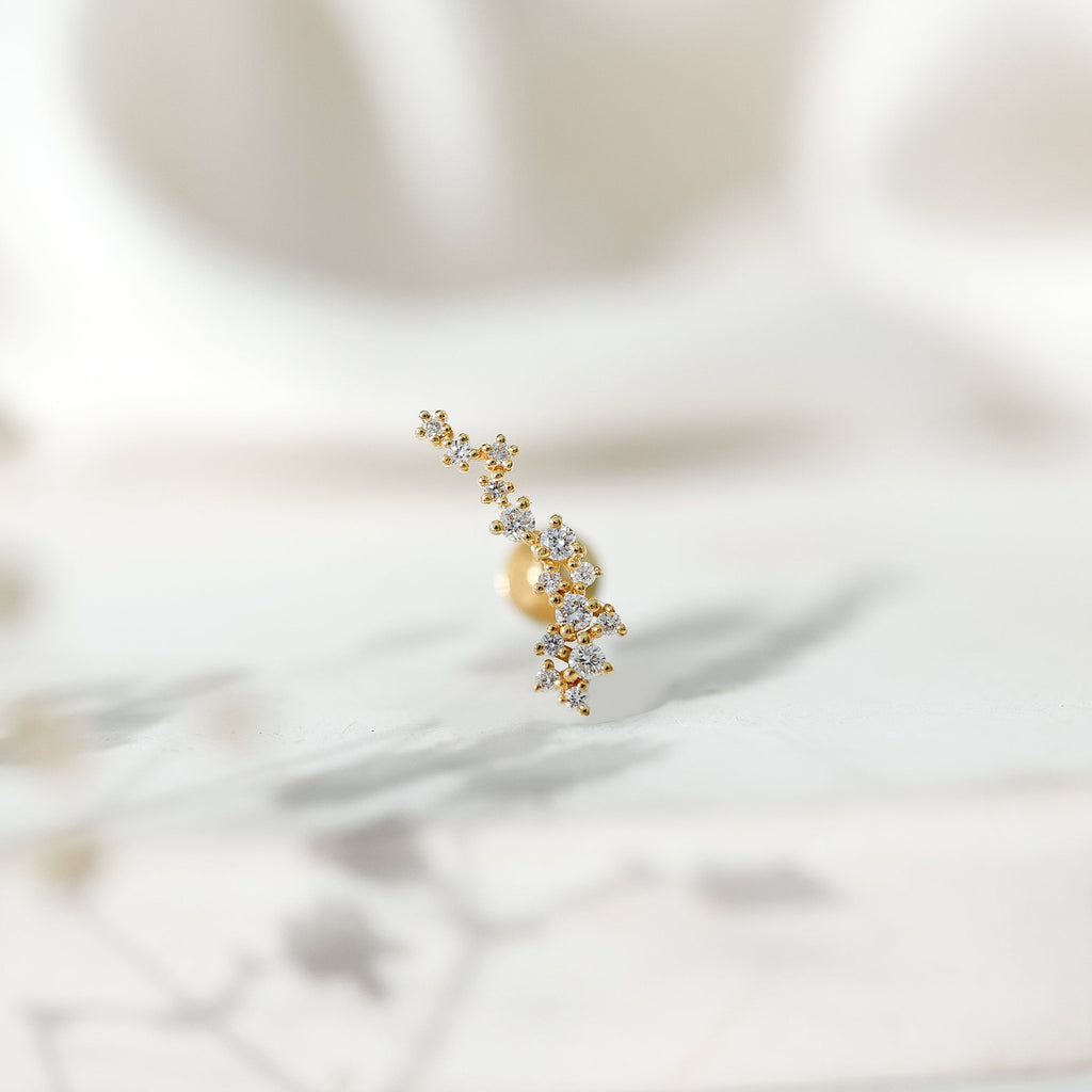 Certified Moissanite Cluster Crawler Earring For Her