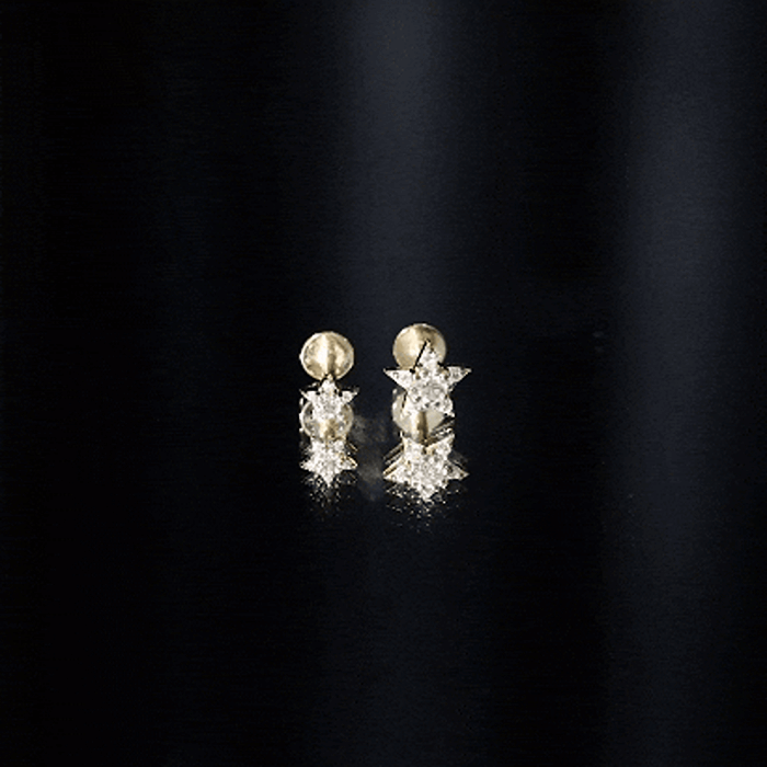 Moissanite Star Earring for Helix Piercing