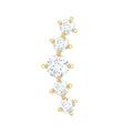 Certified Moissanite Curved Crawler Earring with Flat Back