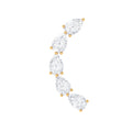 Pear Shape Diamond Crawler Earring for Cartilage Piercing