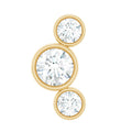 Bezel Set Diamond Three Stone Earring for Helix Piercing