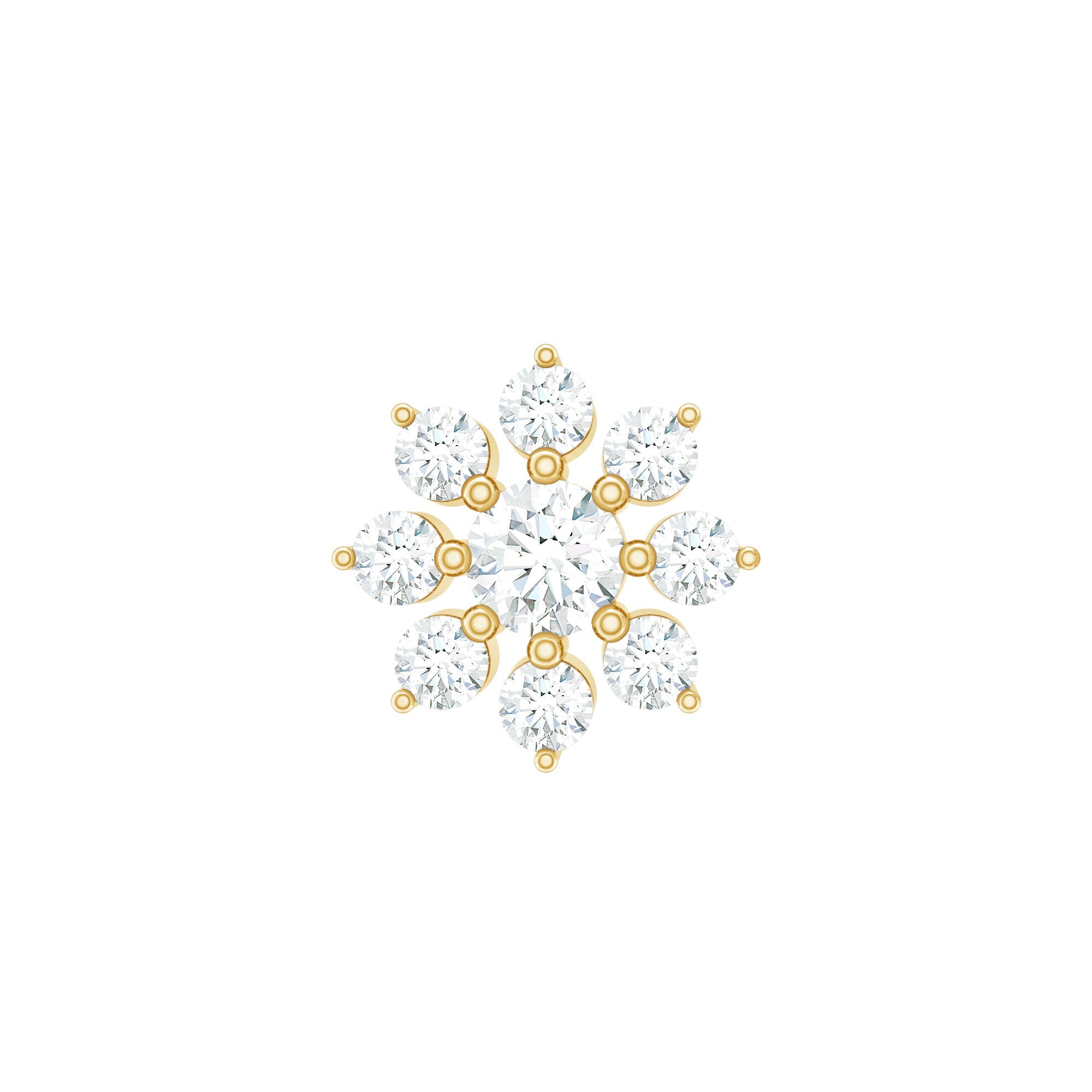 Sparkling Diamond Flower Cartilage Earring with Flat Back