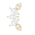 Marquise Diamond Leaf Crawler Earring for Helix Piercing