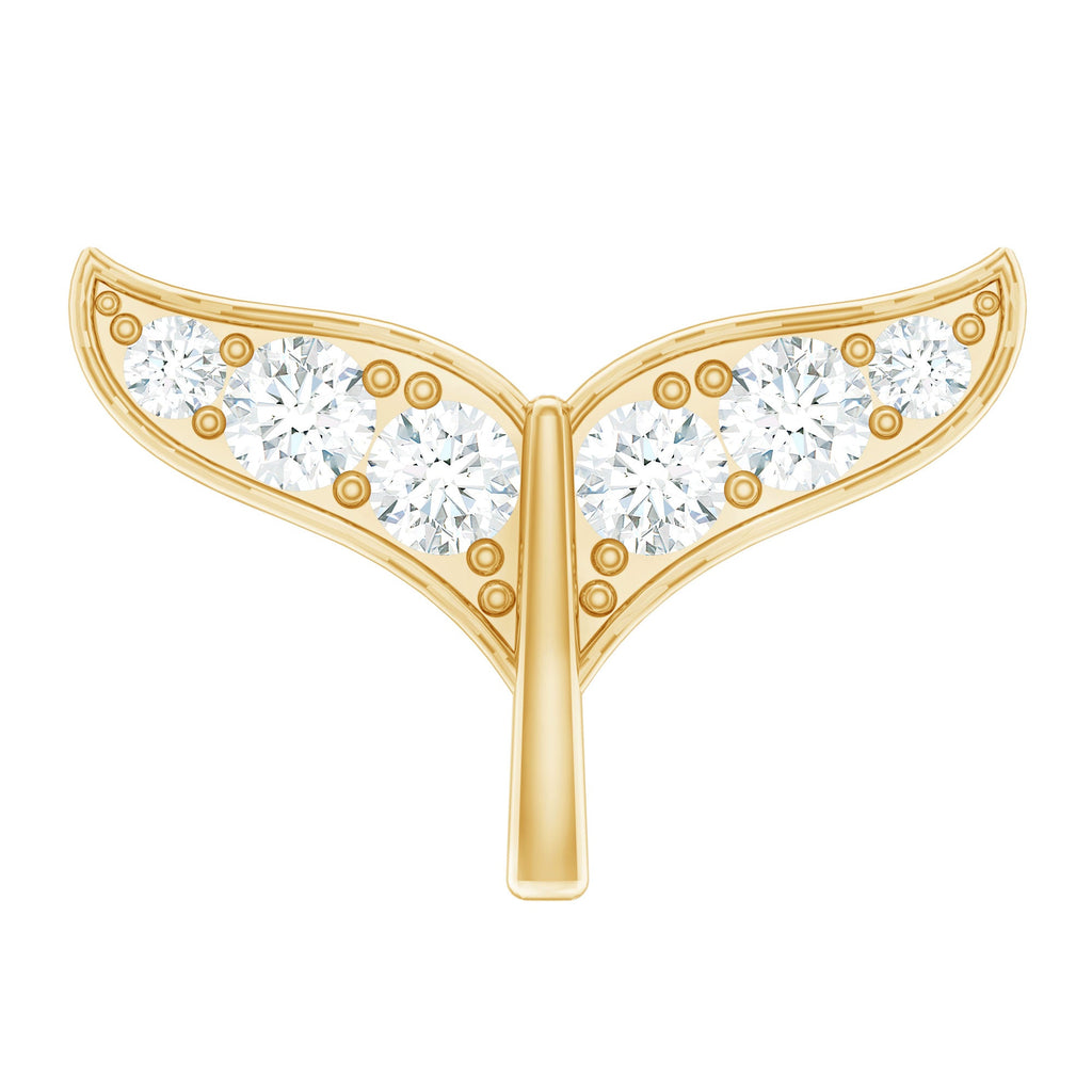 Certified Diamond Whale Tail Earring for Helix Piercing