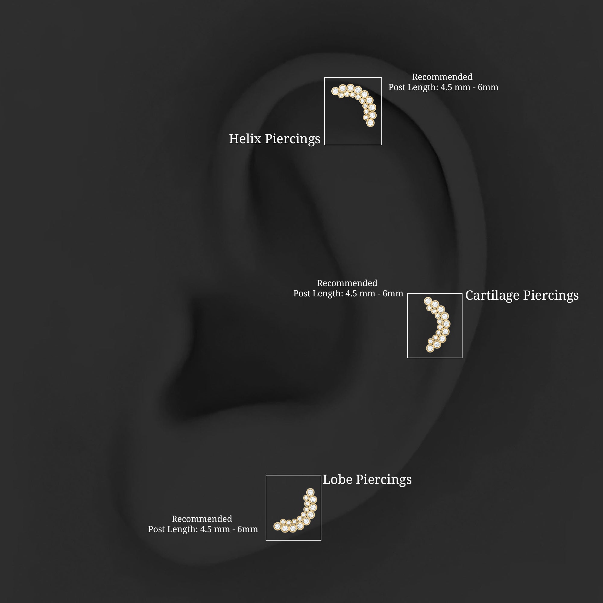 Diamond Curved Crawler Earring in Bezel Set