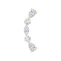 Simple Diamond Curved Crawler Earring for Helix Piercing