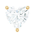 Solitaire Diamond Heart Earring with Flat Back