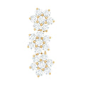 Diamond Three Flower Crawler Earring for Helix Piercing