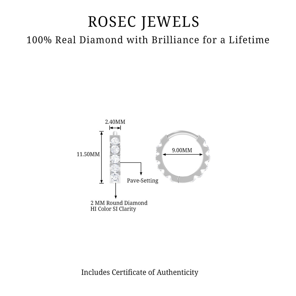 Certified Diamond Helix Huggie Hoop Earring