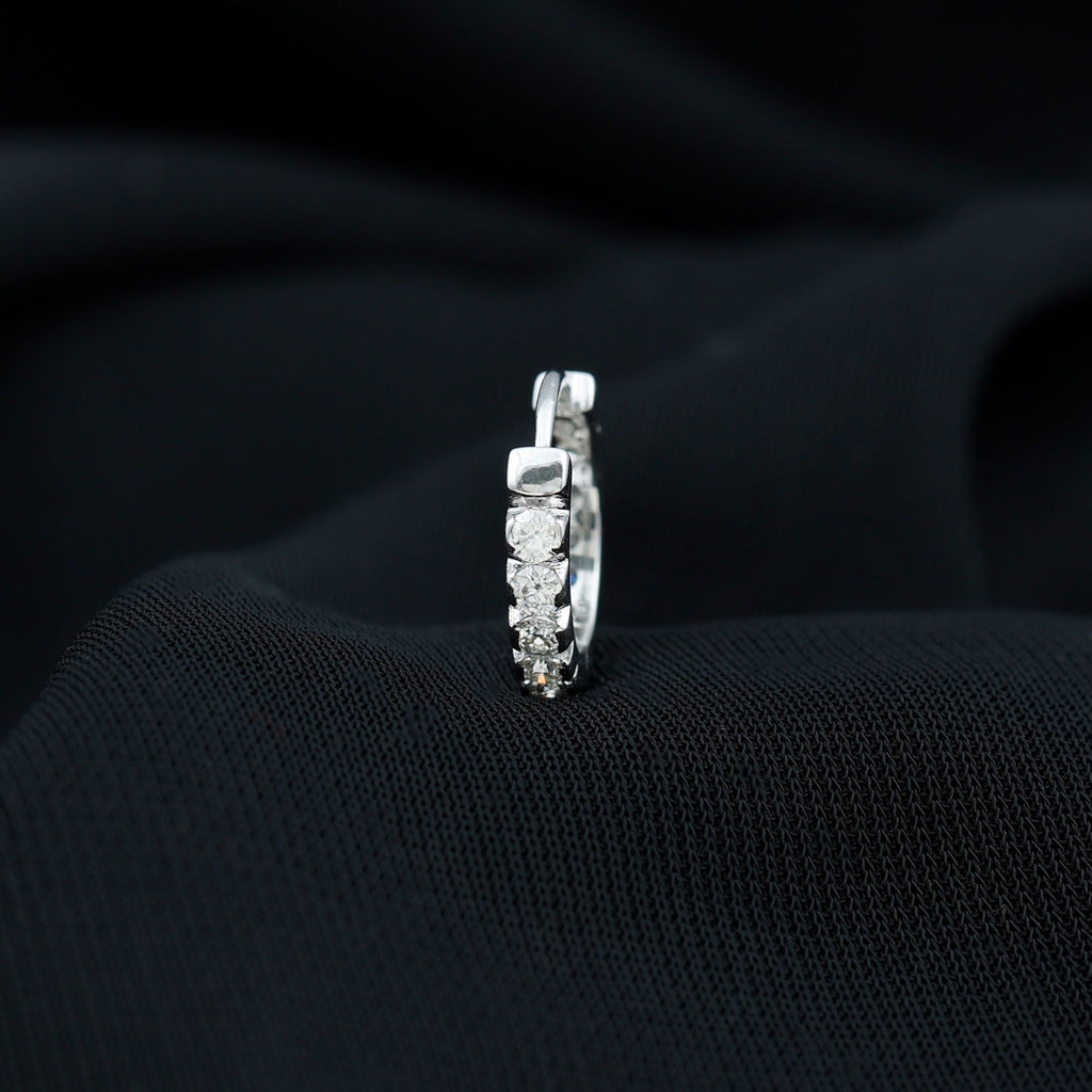 Certified Diamond Helix Huggie Hoop Earring