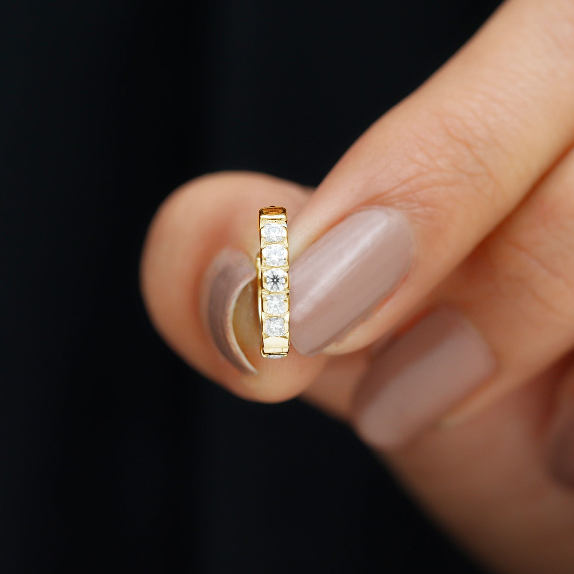 Certified Diamond Helix Huggie Hoop Earring