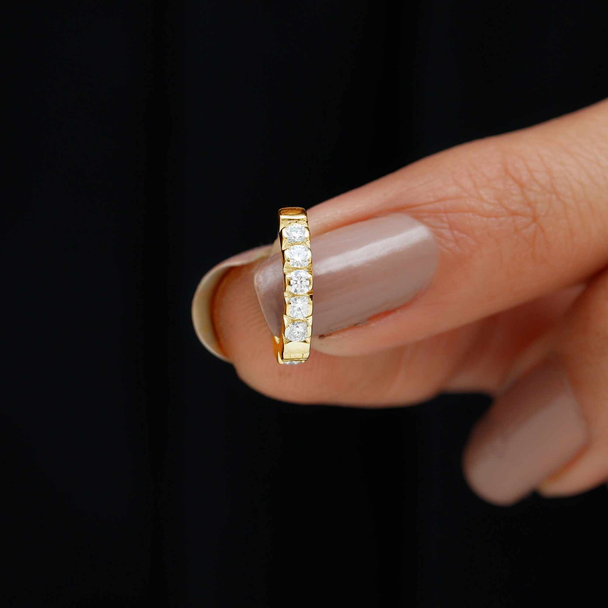 Certified Diamond Helix Huggie Hoop Earring