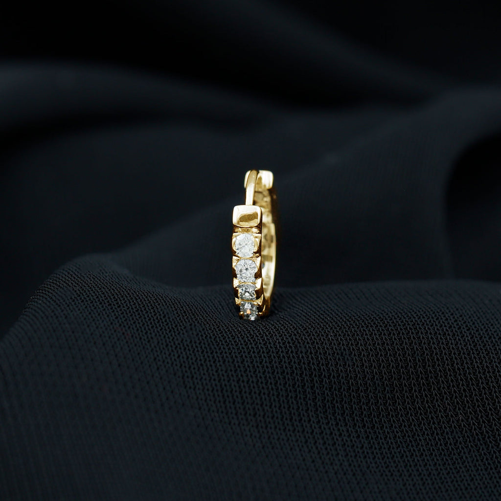 Certified Diamond Helix Huggie Hoop Earring
