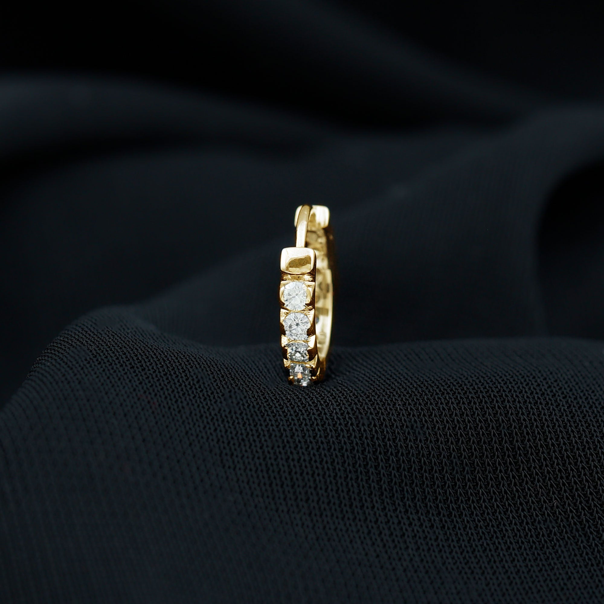 Certified Diamond Helix Huggie Hoop Earring
