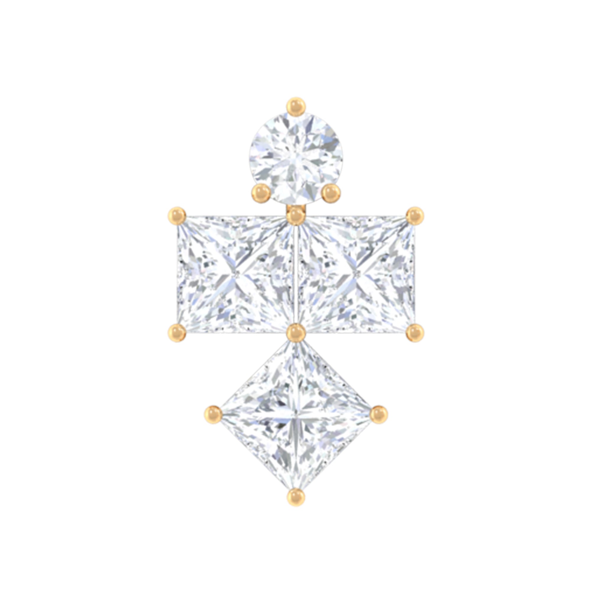 Princess Cut Diamond Helix Piercing Earring for Women