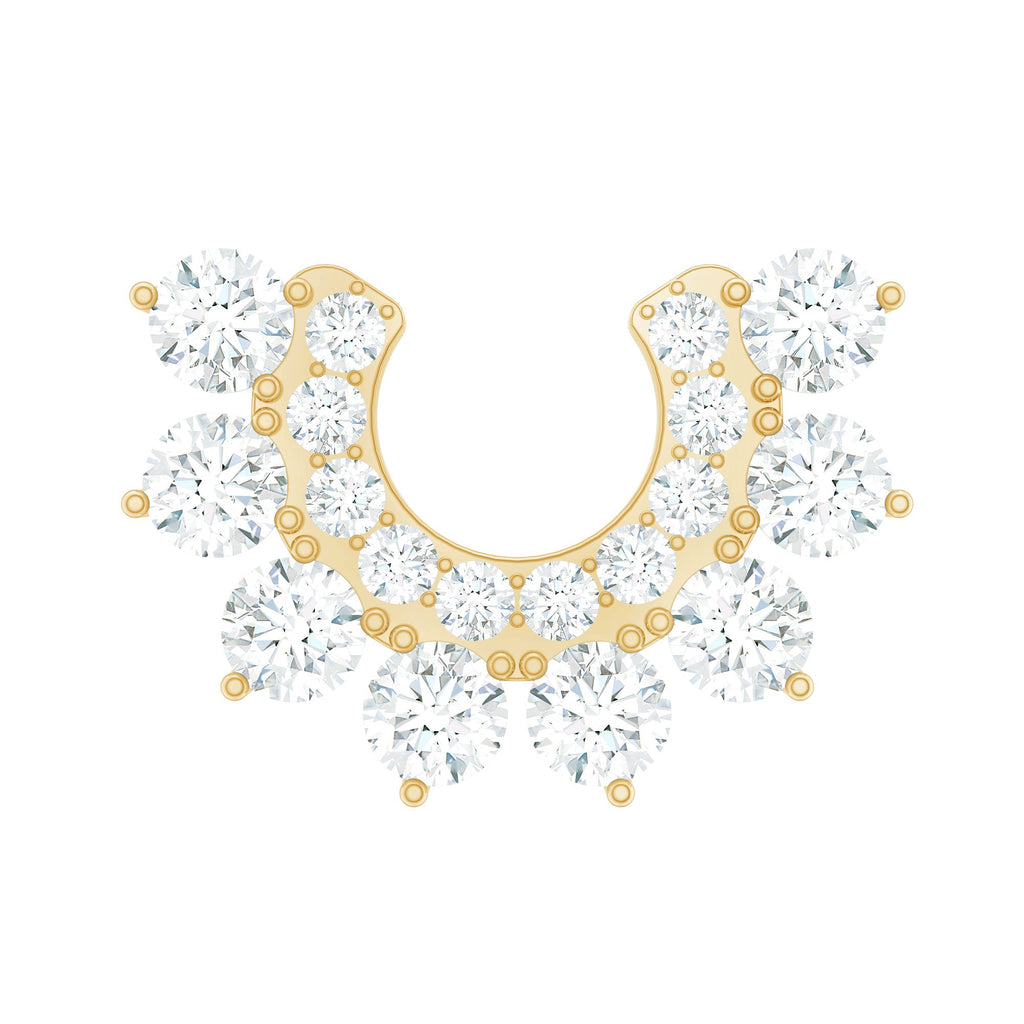 Real Diamond Horseshoe Earring for Helix Piercing