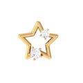 Certified Diamond Star Earring for Upper Lobe Piercing