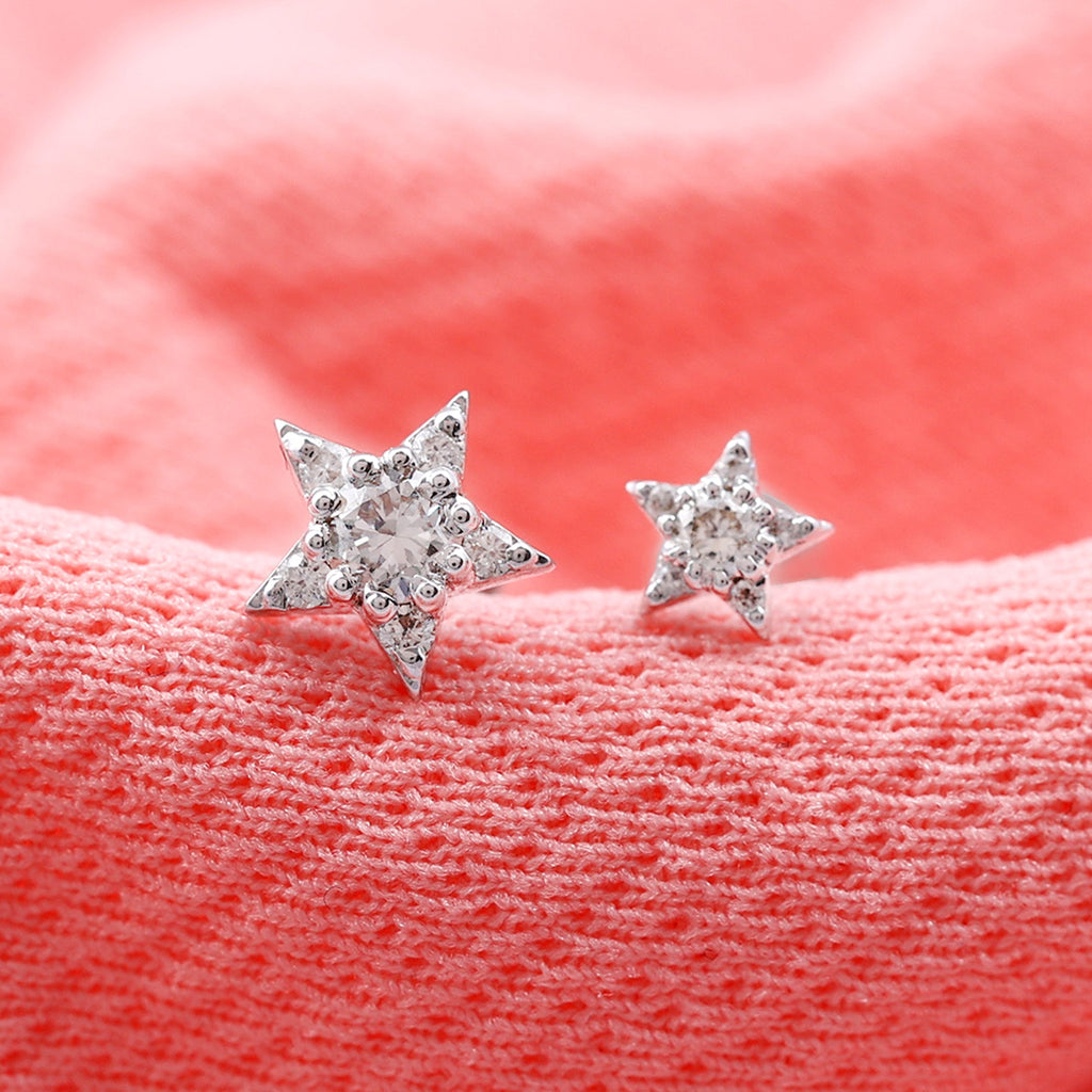 Minimalist Diamond Star Earring for Tragus Piercing