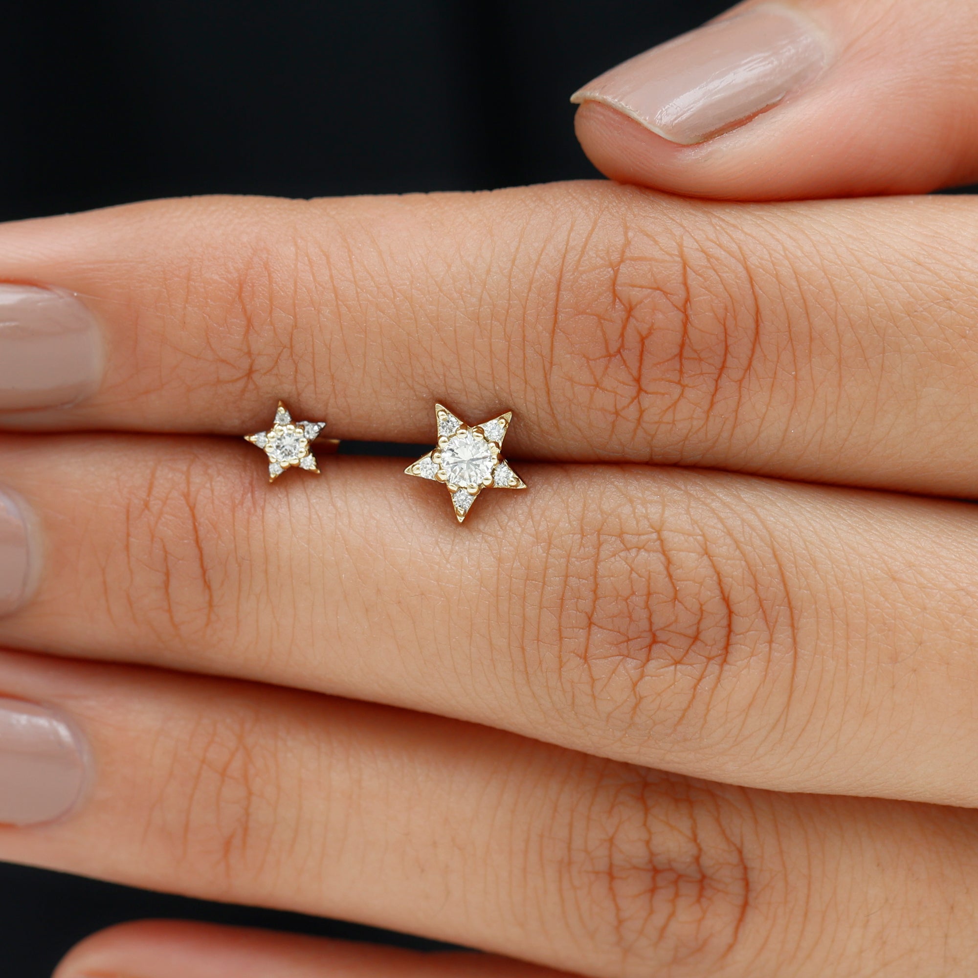 Minimalist Diamond Star Earring for Tragus Piercing