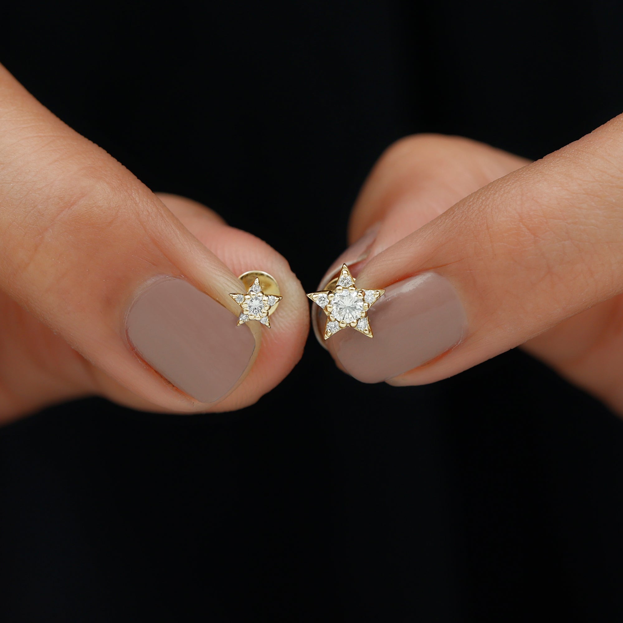 Minimalist Diamond Star Earring for Tragus Piercing