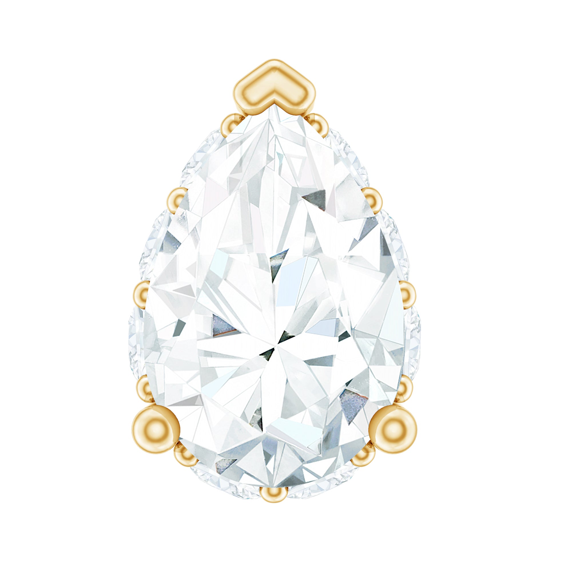 Solitaire Diamond Teardrop Tragus Earring for Women