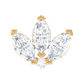 Marquise Diamond Lotus Flower Earring for Helix Piercing
