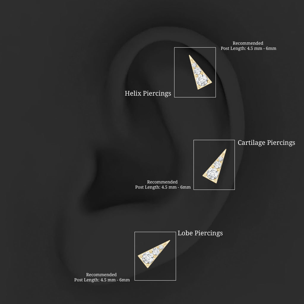 Dainty Diamond Gold Triangle Tragus Earring