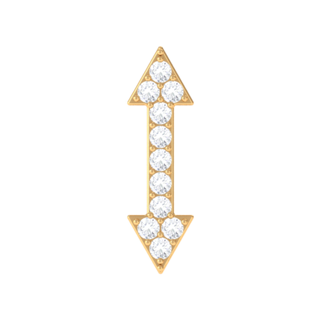 Natural Diamond Arrow Tragus Earring in Gold