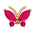 Real Marquise Cut Ruby Cute Butterfly Conch Earring
