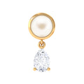 Freshwater Pearl and Moissanite Dangling Cartilage Earring
