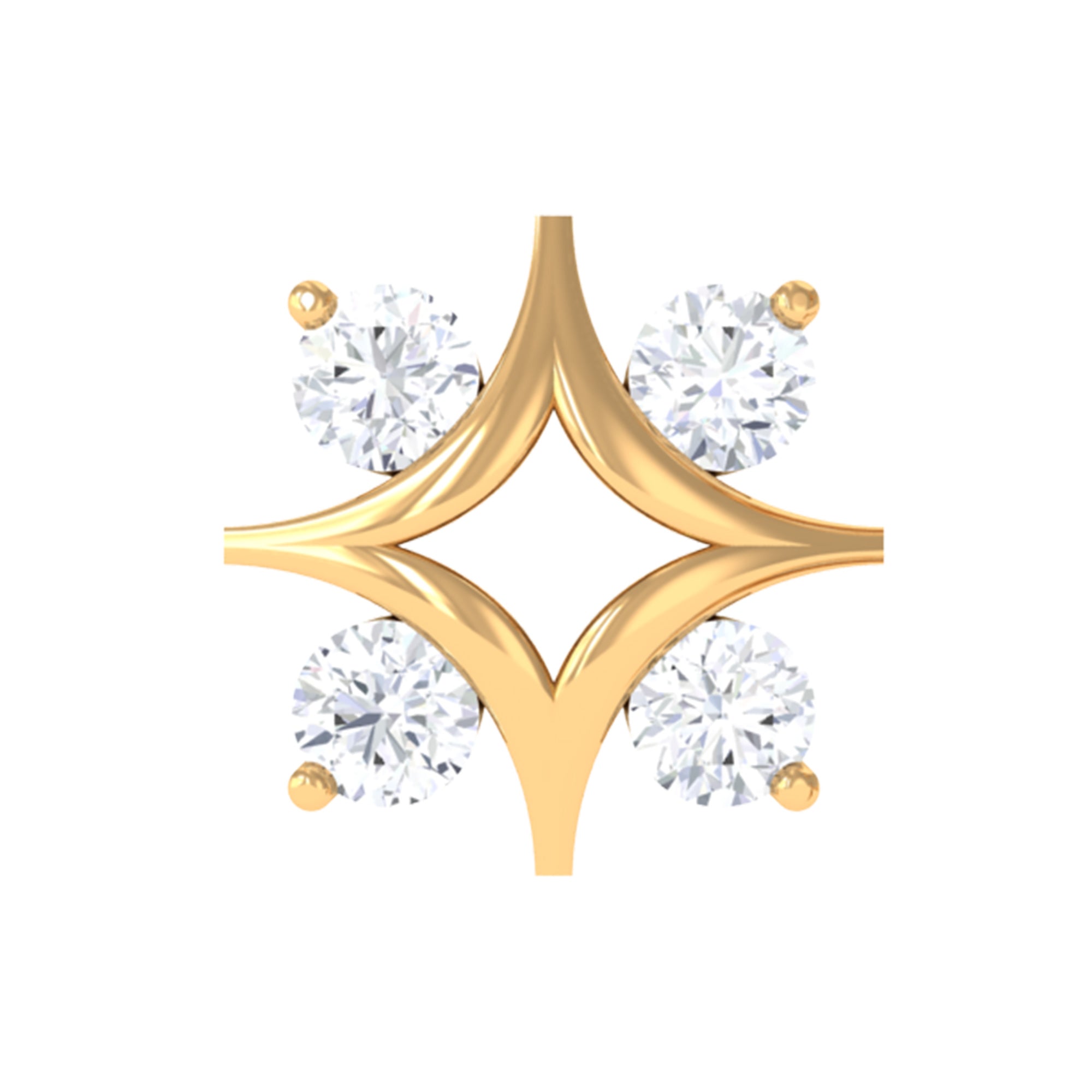 Round Moissanite Star Earring for Helix Piercing