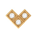 Round Diamond Gold Beaded V Shape Earring