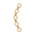 Round Moissanite Curved Climber Earring in Bezel Setting