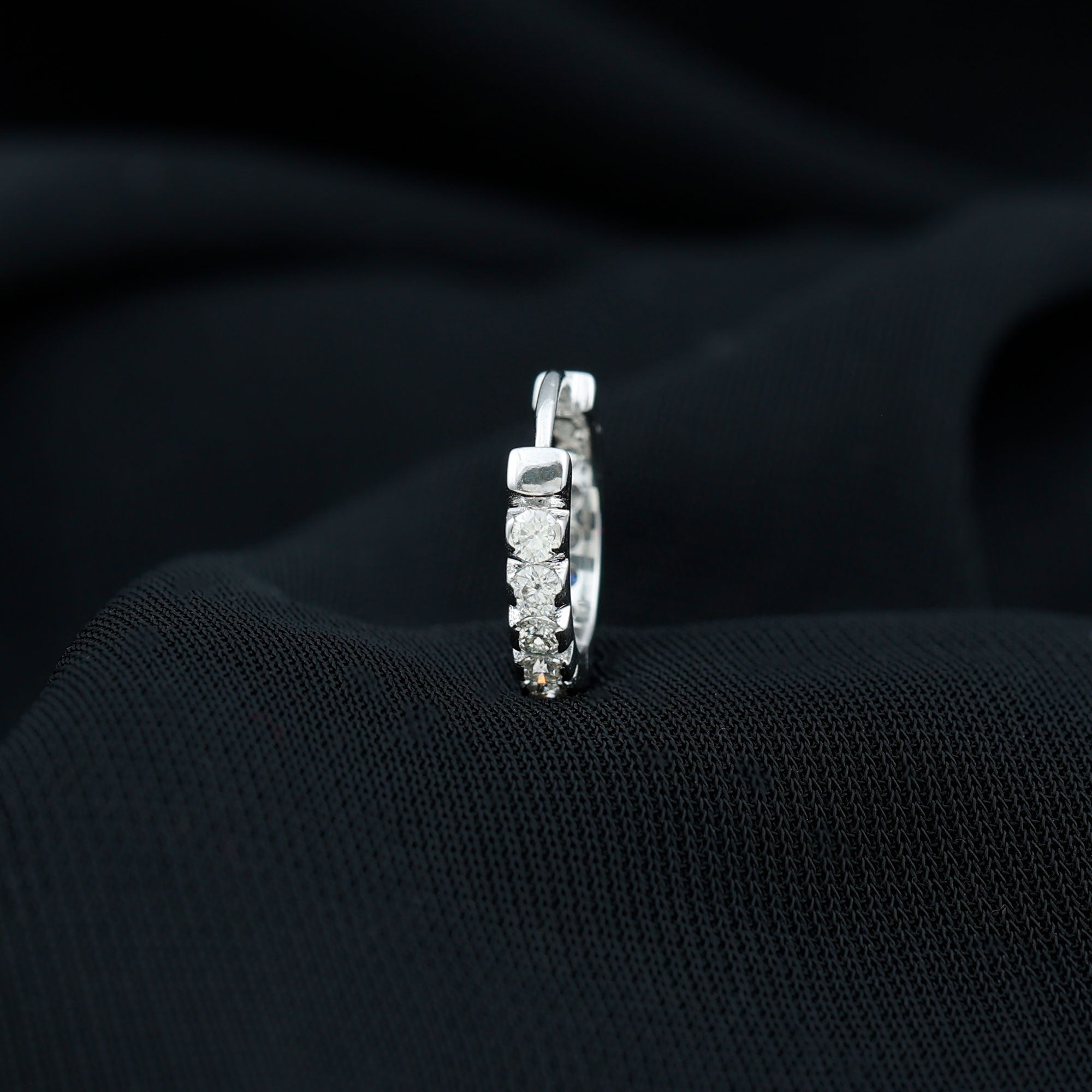 Certified Diamond Helix Huggie Hoop Earring