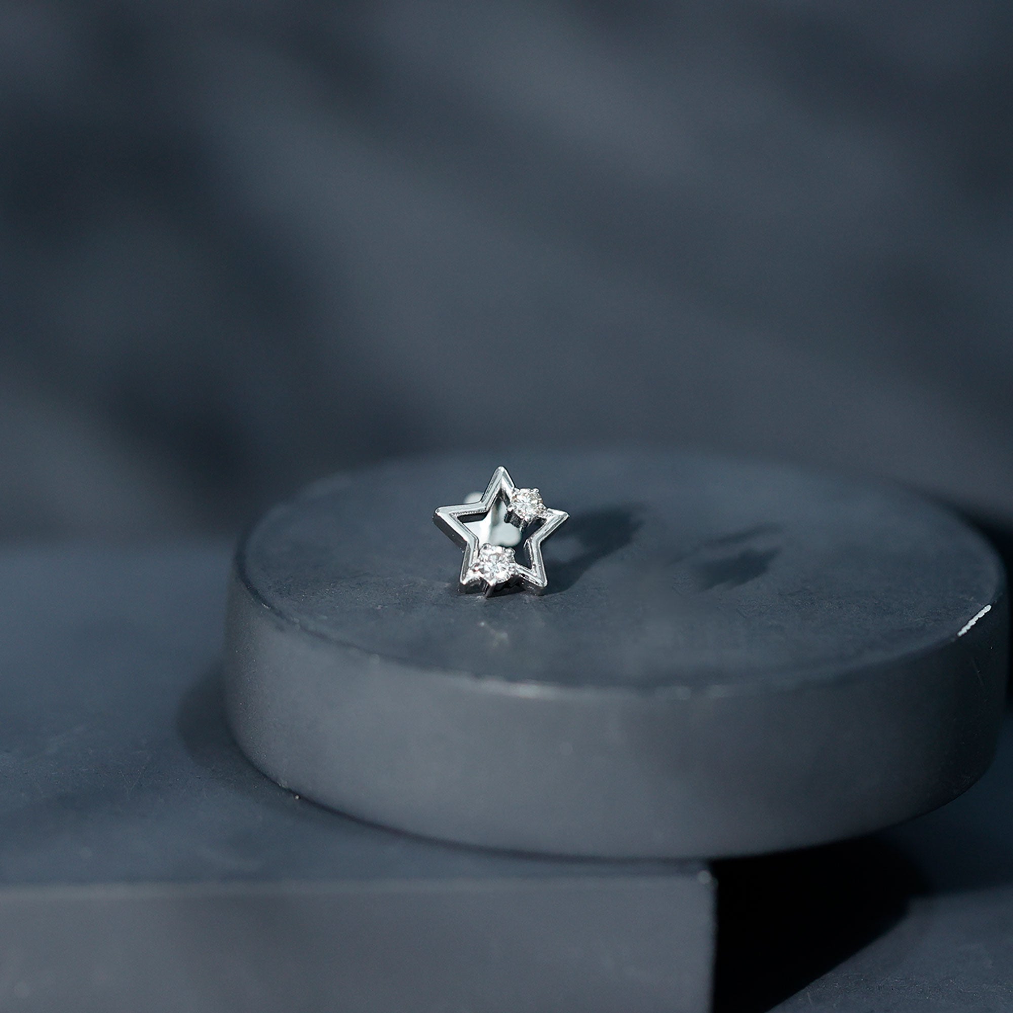 Certified Diamond Star Earring for Upper Lobe Piercing
